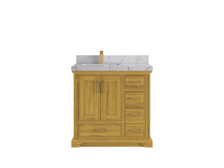 Charlotte White Oak 36 in. W x 22 in. D Left Offset Sink Bathroom Vanity - photo 24