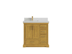 Charlotte White Oak 36 in. W x 22 in. D Left Offset Sink Bathroom Vanity - photo 8