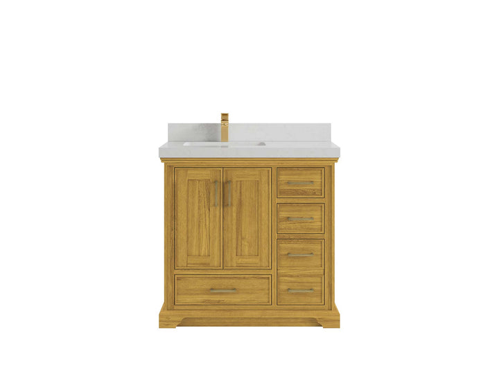 Charlotte White Oak 36 in. W x 22 in. D Left Offset Sink Bathroom Vanity - photo 8