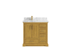 Charlotte White Oak 36 in. W x 22 in. D Left Offset Sink Bathroom Vanity - photo 7