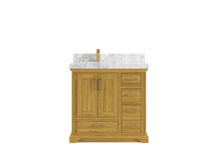 Charlotte White Oak 36 in. W x 22 in. D Left Offset Sink Bathroom Vanity - photo 7