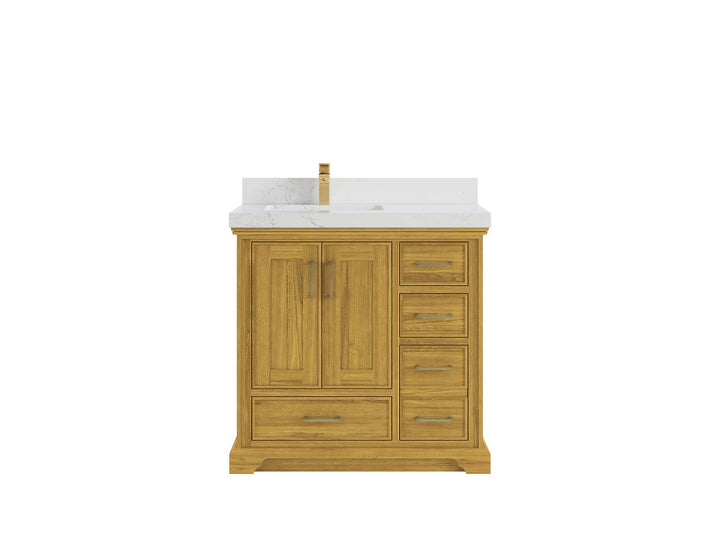 Charlotte White Oak 36 in. W x 22 in. D Left Offset Sink Bathroom Vanity - photo 19