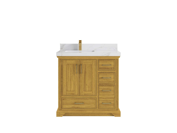Charlotte White Oak 36 in. W x 22 in. D Left Offset Sink Bathroom Vanity - photo 12