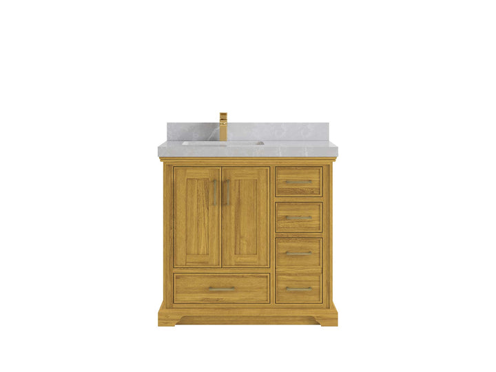 Charlotte White Oak 36 in. W x 22 in. D Left Offset Sink Bathroom Vanity - photo 20
