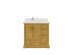 Charlotte White Oak 36 in. W x 22 in. D Left Offset Sink Bathroom Vanity - photo 1
