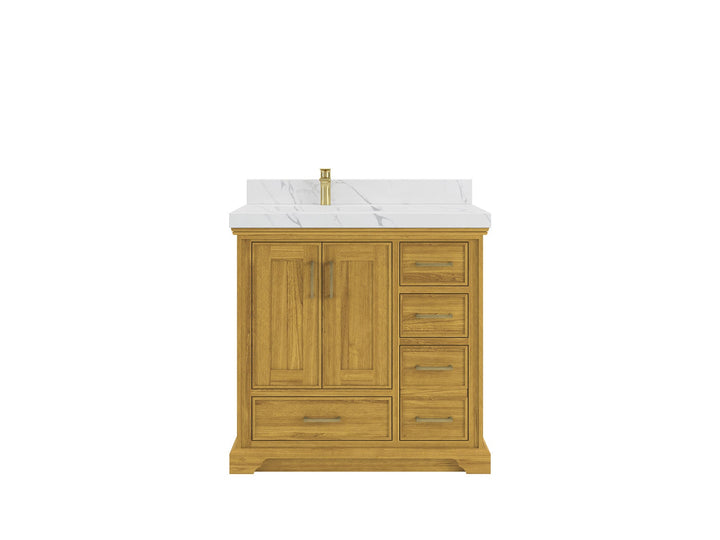 Charlotte White Oak 36 in. W x 22 in. D Left Offset Sink Bathroom Vanity - photo 1
