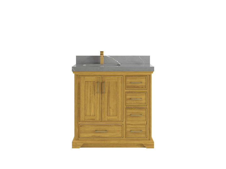Charlotte White Oak 36 in. W x 22 in. D Left Offset Sink Bathroom Vanity - photo 21