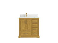 Charlotte White Oak 36 in. W x 22 in. D Left Offset Sink Bathroom Vanity - photo 17