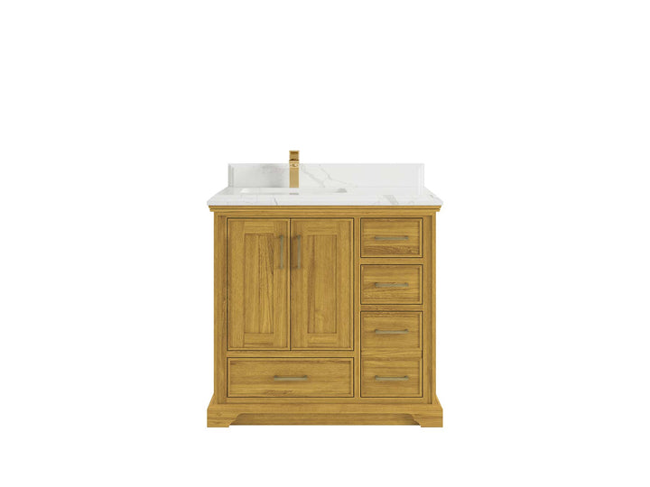 Charlotte White Oak 36 in. W x 22 in. D Left Offset Sink Bathroom Vanity - photo 17