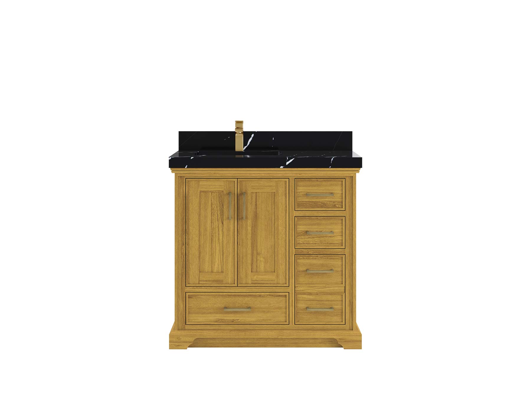 Charlotte White Oak 36 in. W x 22 in. D Left Offset Sink Bathroom Vanity - Willow Bath and Vanity