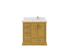 Charlotte White Oak 36 in. W x 22 in. D Right Offset Sink Bathroom Vanity - photo 1