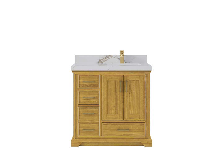 Charlotte White Oak 36 in. W x 22 in. D Right Offset Sink Bathroom Vanity - photo 15