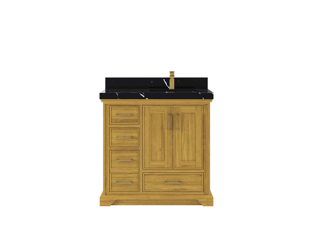 Charlotte White Oak 36 in. W x 22 in. D Right Offset Sink Bathroom Vanity - Willow Bath and Vanity