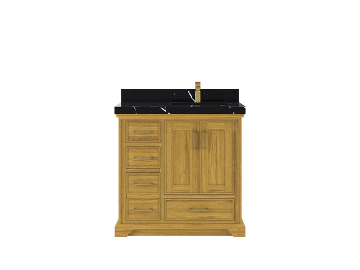 Charlotte White Oak 36 in. W x 22 in. D Right Offset Sink Bathroom Vanity - photo 14