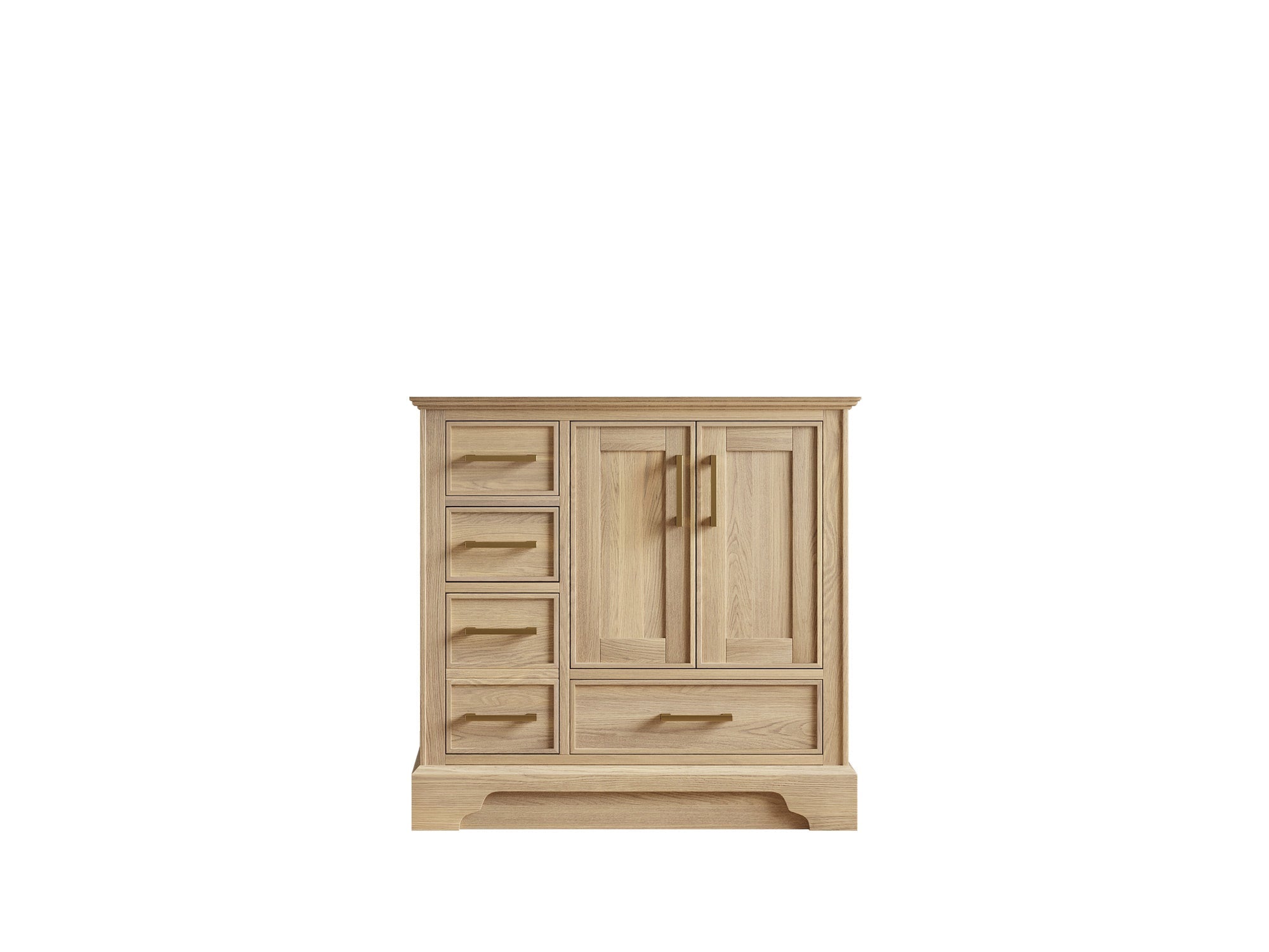Charlotte White Oak 36" W x 22" D Center Sink Vanity for Sophisticated Bathrooms - Willow Bath and Vanity