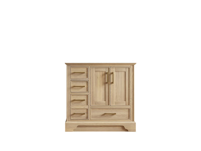 Charlotte White Oak 36" W x 22" D Center Sink Vanity for Sophisticated Bathrooms - Willow Bath and Vanity