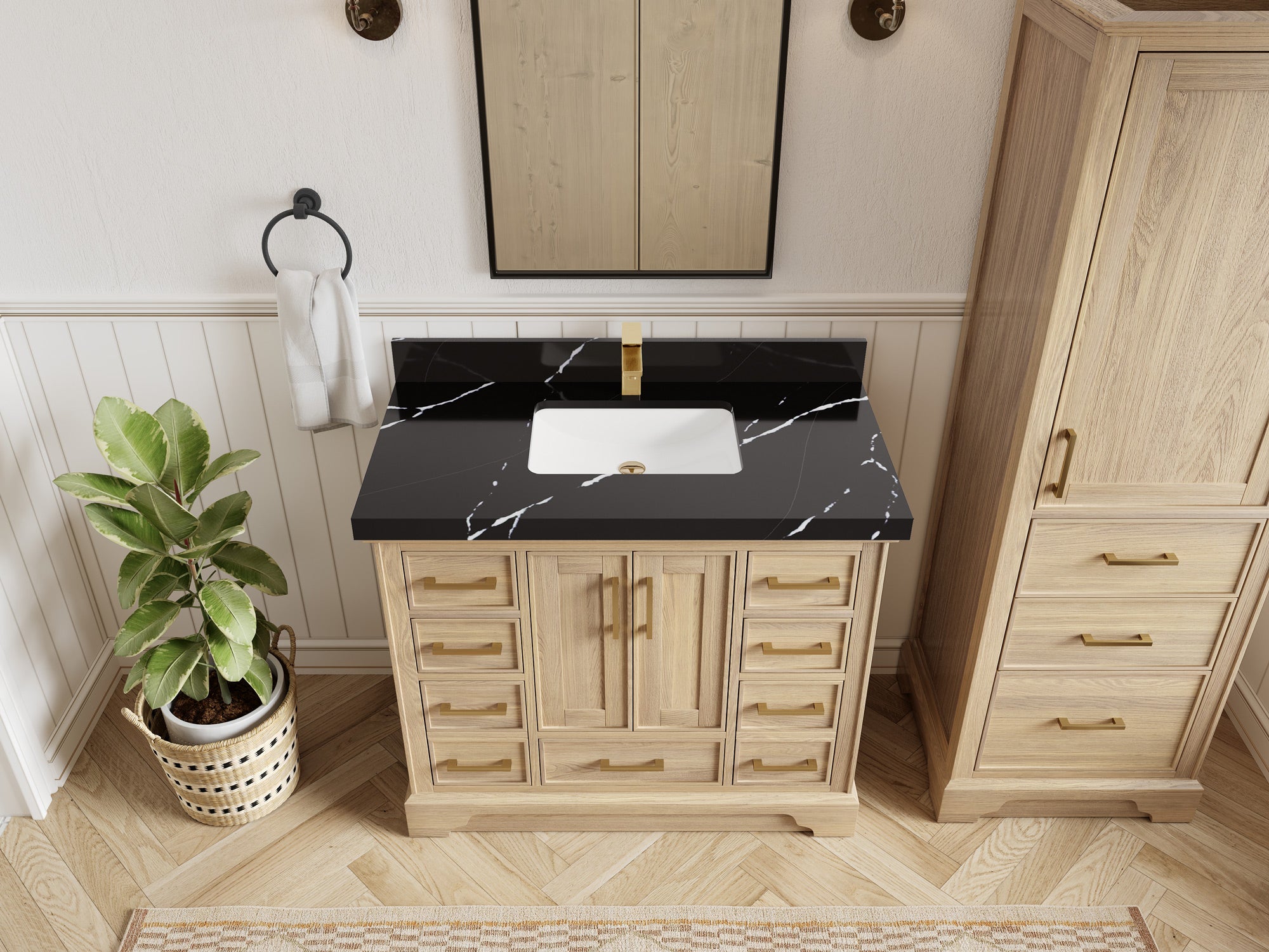 Charlotte White Oak 42 in. W x 22 in. D Single Sink Bathroom Vanity - Willow Bath and Vanity