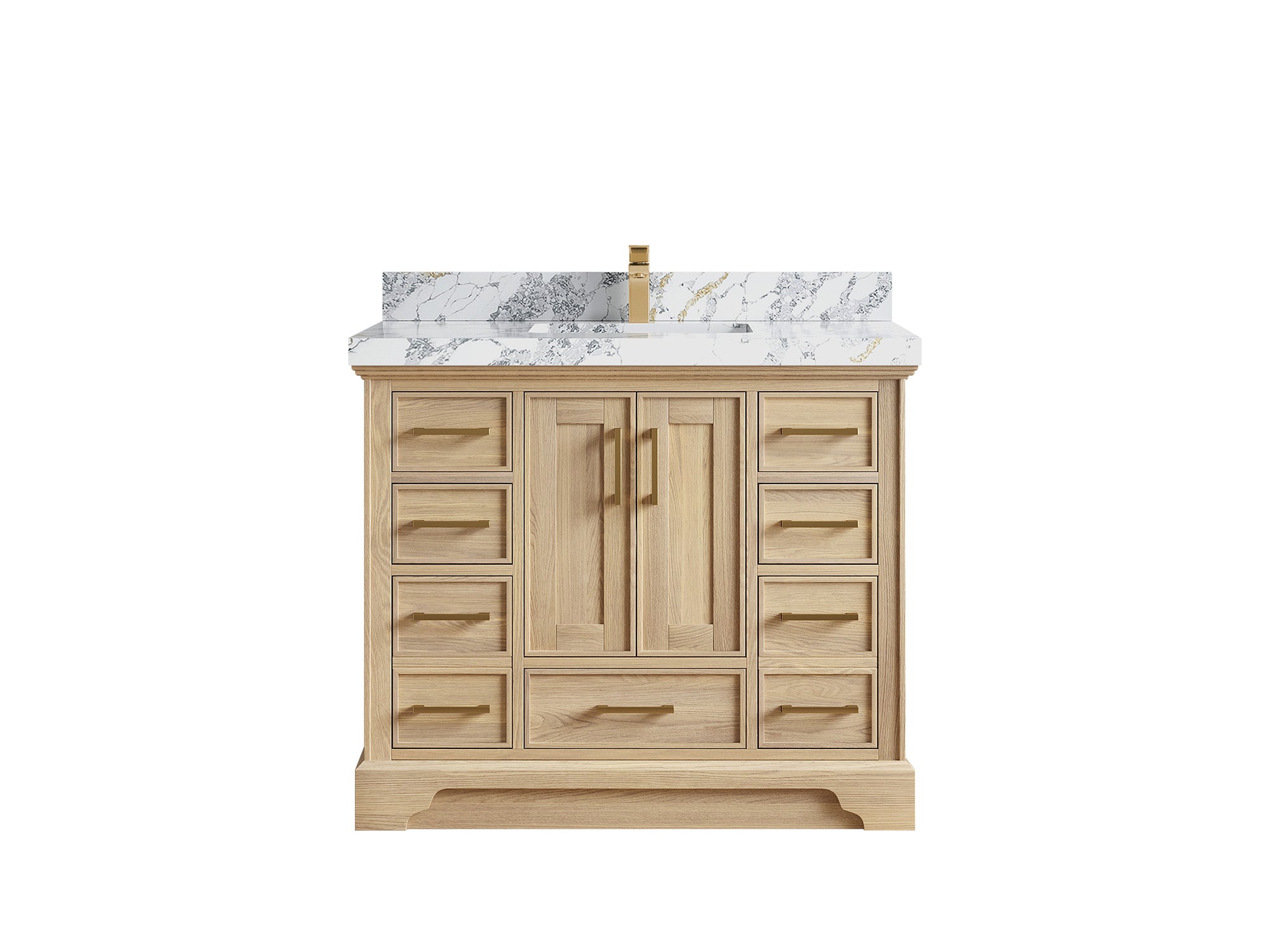 Charlotte White Oak 42 in. W x 22 in. D Single Sink Bathroom Vanity - Willow Bath and Vanity
