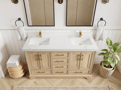 Charlotte White Oak 60 in. W x 22 in. D Double Sink Bathroom Vanity - photo 33