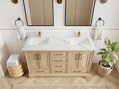 Charlotte White Oak 60 in. W x 22 in. D Double Sink Bathroom Vanity - photo 28