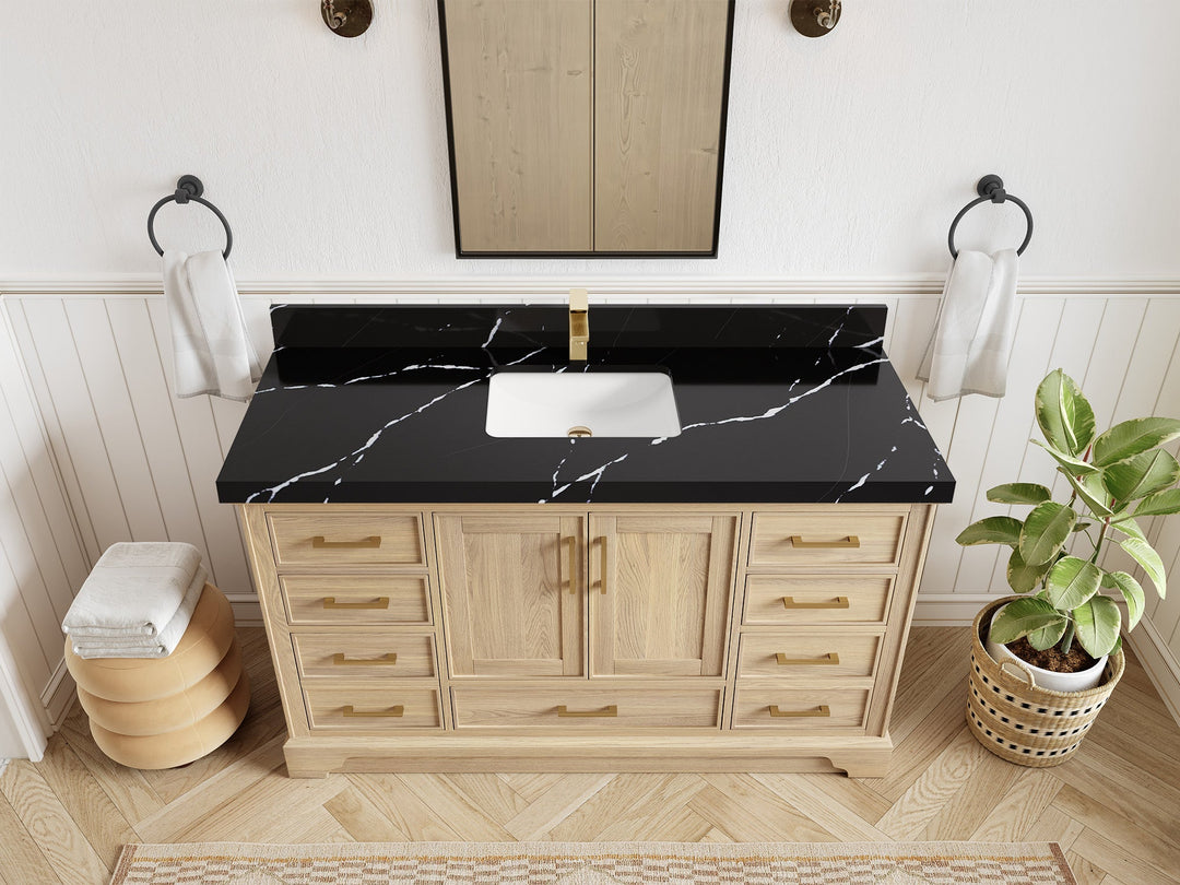 Charlotte White Oak 60 in. W x 22 in. D Single Sink Bathroom Vanity - Willow Bath and Vanity