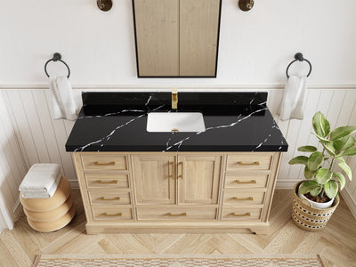 Charlotte White Oak 60 in. W x 22 in. D Single Sink Bathroom Vanity - Willow Bath and Vanity