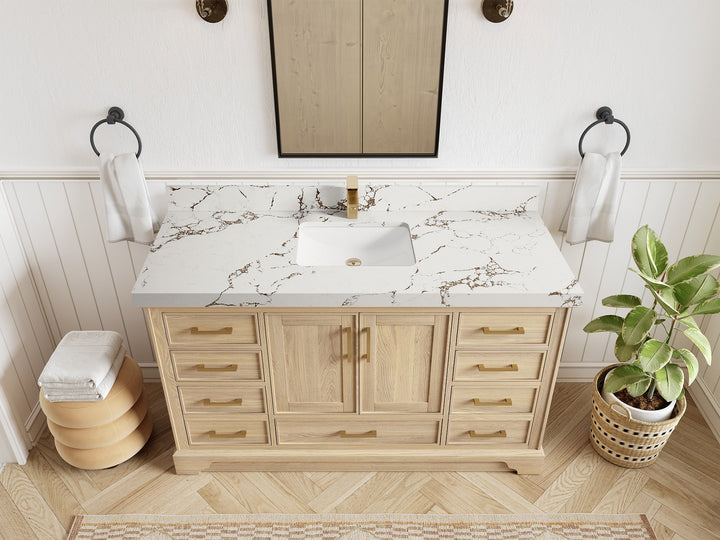 Charlotte White Oak 60 in. W x 22 in. D Single Sink Bathroom Vanity - photo 42