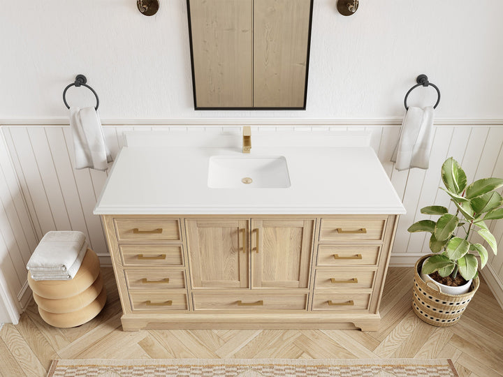 Charlotte White Oak 60 in. W x 22 in. D Single Sink Bathroom Vanity - photo 34