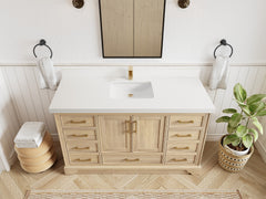 Charlotte White Oak 60 in. W x 22 in. D Single Sink Bathroom Vanity - photo 50