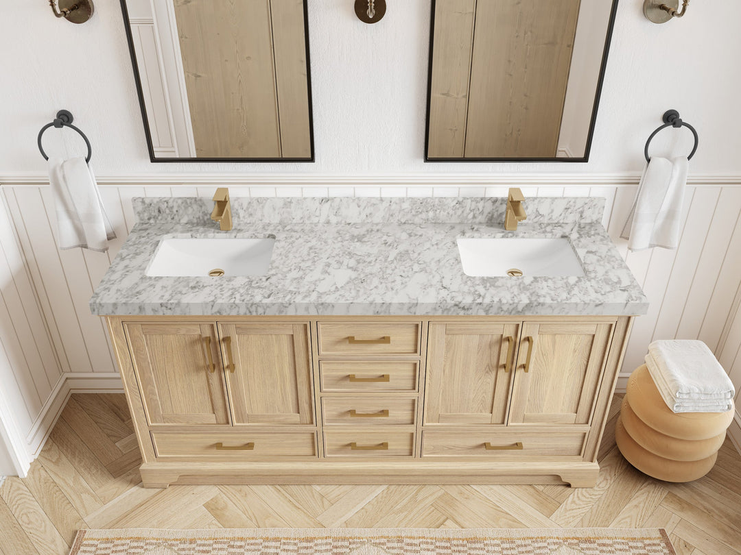 Charlotte White Oak 72 in. W x 22 in. D Double Sink Bathroom Vanity - Willow Bath and Vanity