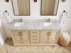 Charlotte White Oak 72 in. W x 22 in. D Double Sink Bathroom Vanity - photo 26