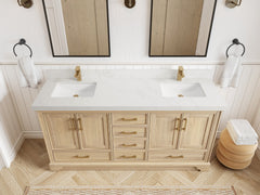 Charlotte White Oak 72 in. W x 22 in. D Double Sink Bathroom Vanity - photo 36