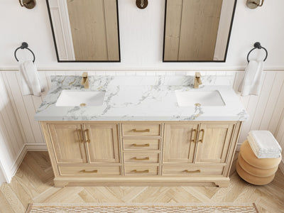 Charlotte White Oak 72 in. W x 22 in. D Double Sink Bathroom Vanity - Willow Bath and Vanity