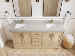 Charlotte White Oak 72 in. W x 22 in. D Double Sink Bathroom Vanity - photo 38