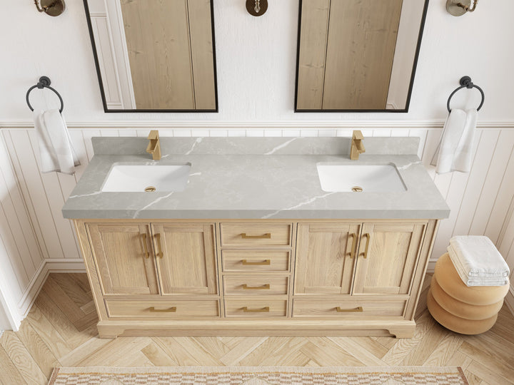 Charlotte White Oak 72 in. W x 22 in. D Double Sink Bathroom Vanity - photo 38