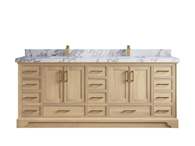 Charlotte White Oak 84 in. W x 22 in. D Double Sink Bathroom Vanity - Willow Bath and Vanity