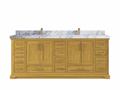 Charlotte White Oak 84 in. W x 22 in. D Double Sink Bathroom Vanity - Willow Bath and Vanity