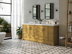 Charlotte White Oak 84 in. W x 22 in. D Double Sink Bathroom Vanity - photo 2