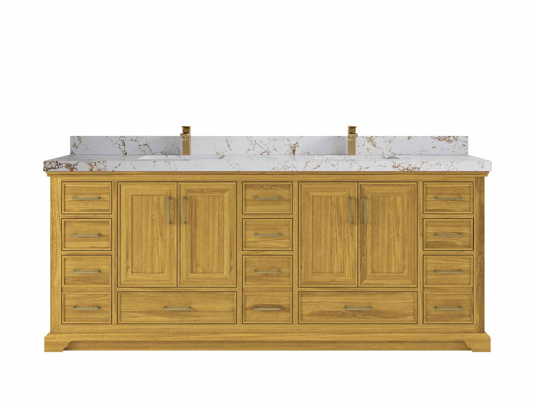Charlotte White Oak 84 in. W x 22 in. D Double Sink Bathroom Vanity - Willow Bath and Vanity