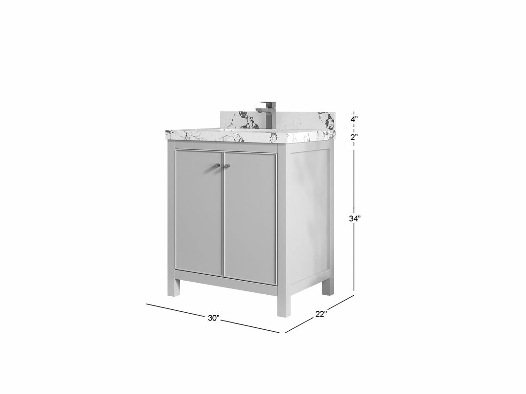 Chicago 30 in. W x 22 in. D Single Sink Bathroom Vanity - Willow Bath and Vanity