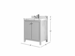 Chicago 30 in. W x 22 in. D Single Sink Bathroom Vanity - photo 5