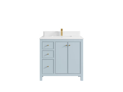Chicago 36 in. W x 22 in. D Center Sink Bathroom Vanity - Willow Bath and Vanity