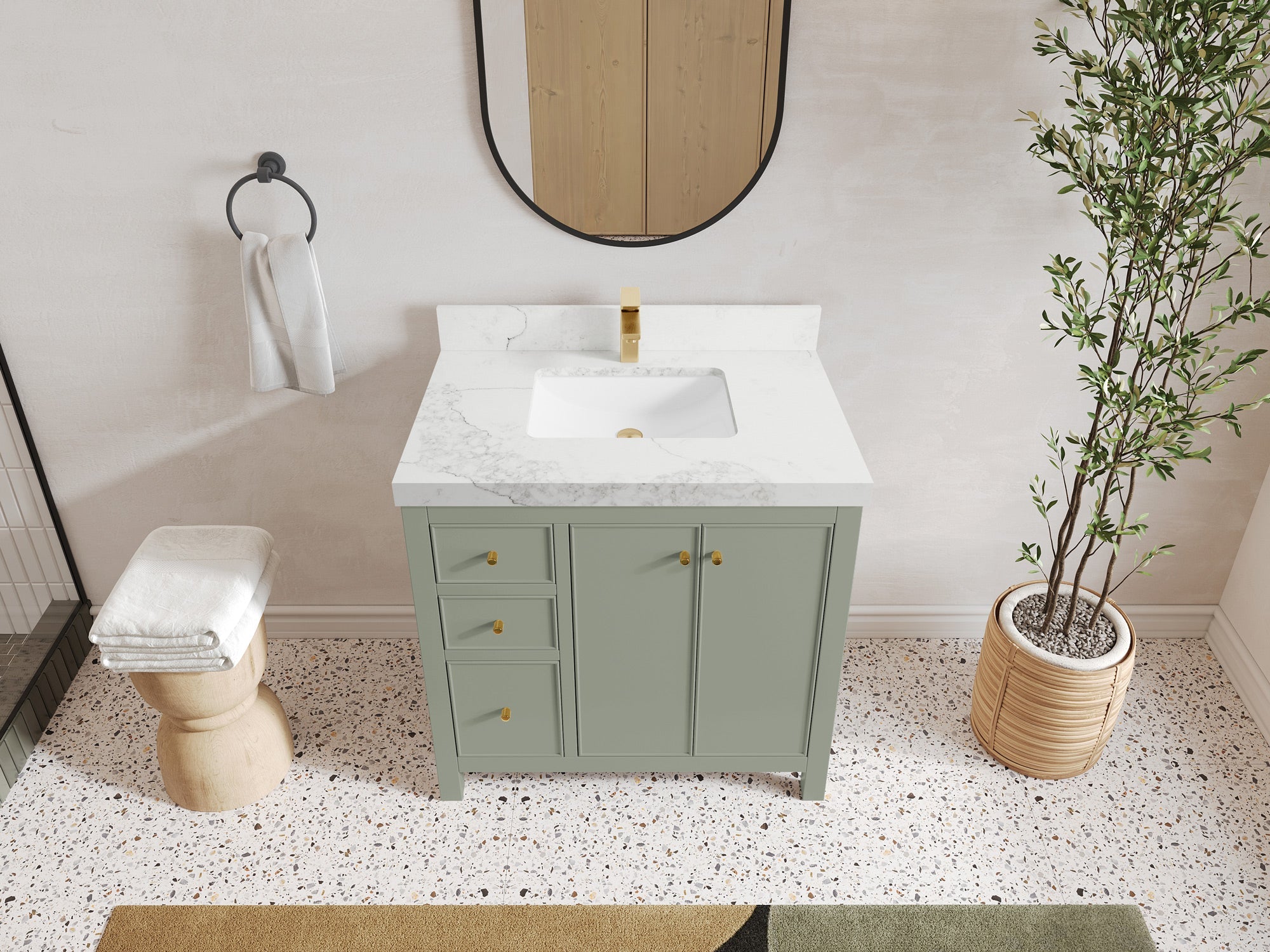 Chicago 36 in. W x 22 in. D Center Sink Bathroom Vanity - Willow Bath and Vanity