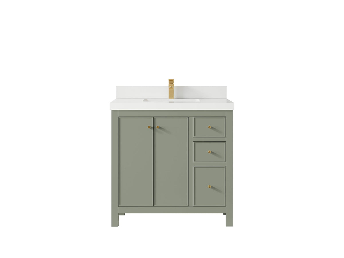 Chicago 36 in. W x 22 in. D Center Sink Bathroom Vanity - Willow Bath and Vanity