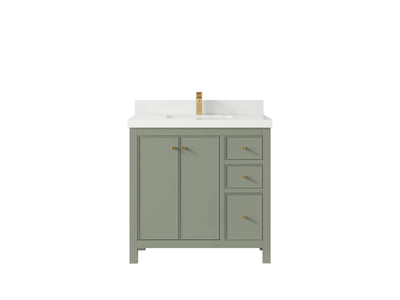 Chicago 36 in. W x 22 in. D Center Sink Bathroom Vanity - Willow Bath and Vanity