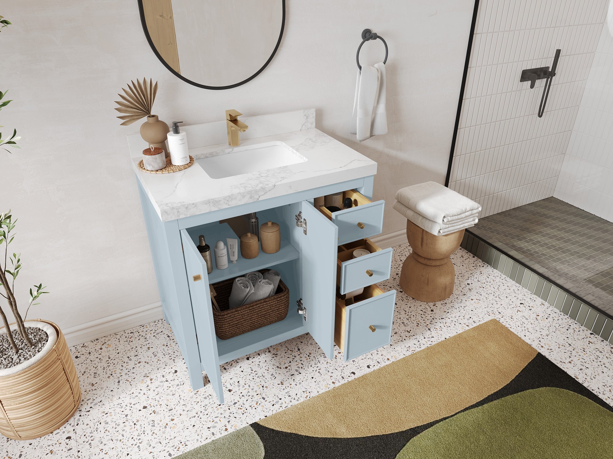 Chicago 36 in. W x 22 in. D Center Sink Bathroom Vanity - Willow Bath and Vanity