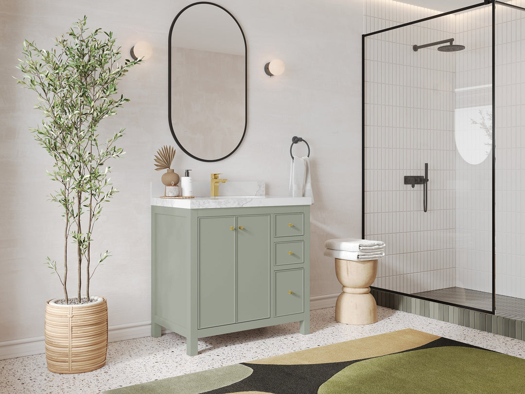 Chicago 36 in. W x 22 in. D Center Sink Bathroom Vanity - Willow Bath and Vanity