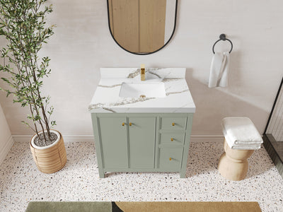 Chicago 36 in. W x 22 in. D Center Sink Bathroom Vanity - Willow Bath and Vanity