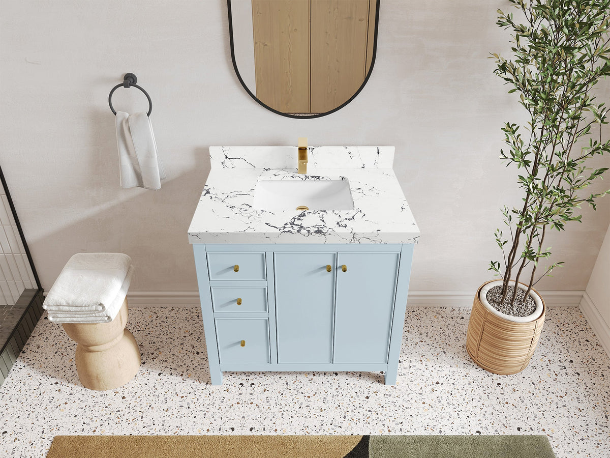 Chicago 36 in. W x 22 in. D Center Sink Bathroom Vanity - Willow Bath and Vanity