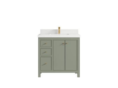 Chicago 36 in. W x 22 in. D Center Sink Bathroom Vanity - Willow Bath and Vanity